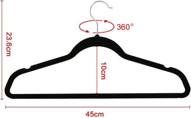 Вішалки для одягу Yaheetech 100 шт. - вішалки для костюмів, чорні, з поворотним гачком 360°