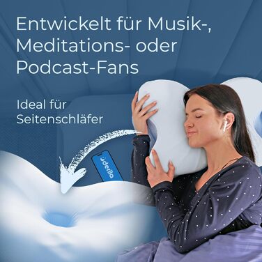 Ергономічна подушка для шиї та голови Derila з ефектом пам'яті (Memory Foam), ортопедична підтримка для сну на боці, спині та животі, 54x36x12 см