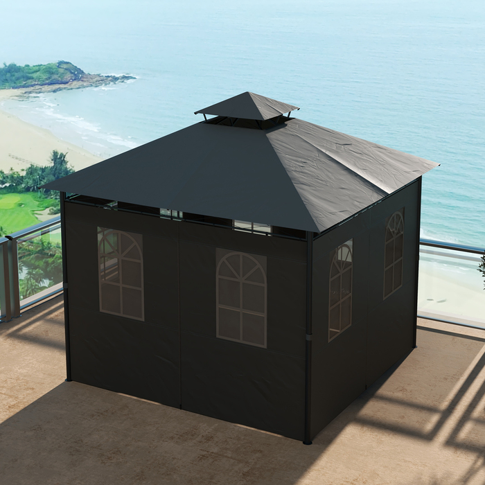 Намет для вечірок та саду, 3 x 3 x 2 метри, темно-сірий