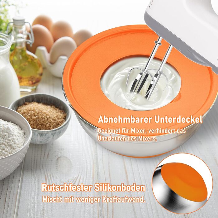 Набір мисок Hunnycook 7 шт. з нержавіючої сталі з кришкою, 5L, 4.5L, 4L, 2.4L, 1.7L, 1.25L, 0.8L, миски для салатів, стійкі до миття в посудомийній машині