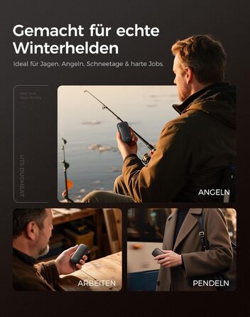 Електричні грілки для рук OCOOPA DuoHeat UT5 - чорні, для кемпінгу, полювання, подорожей, подарунок для чоловіків