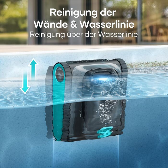 AIPER Scuba S1 Робот-пилосос для басейну, автоматичне очищення дна та стін, ультратонкий фільтр 3 мкм, 180 хвилин роботи, 15900 л/год, керування через додаток, для вбудованих басейнів, синій