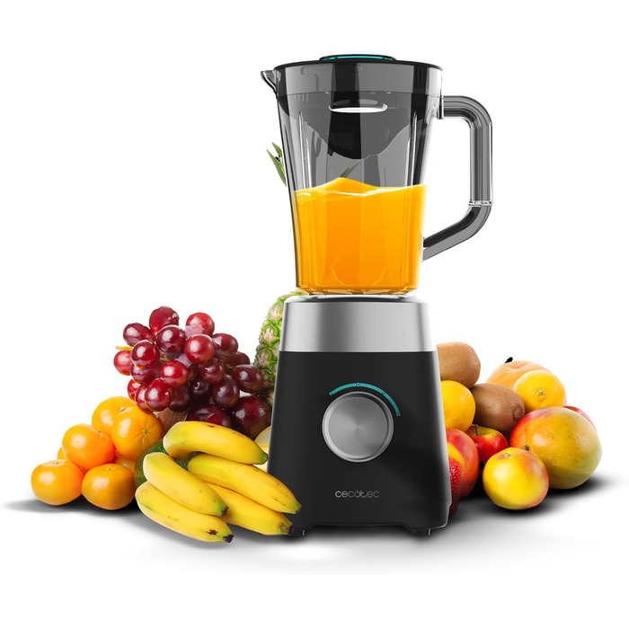 Стаціонарний блендер Cecotec Power Black Titanium 2500MAX Go - 2500 Вт, титанове покриття, 1.8 л, 5 швидкостей, пляшка
