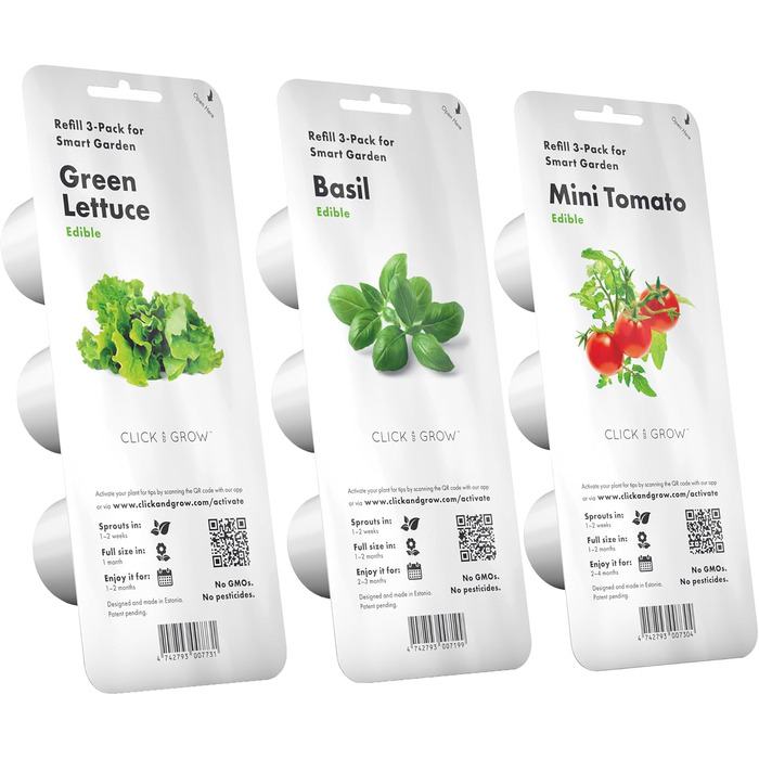 Click and Grow Indoor Garten: Розумний сад для вирощування зелені вдома з LED, 9 капсул (Бежевий)