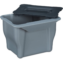 Кухонний кошик для органічних відходів Relaxdays, 5 л, невеликий кошик для сміття з кришкою, яку можна повісити, пластиковий, кошик для органічних відходів, сірий