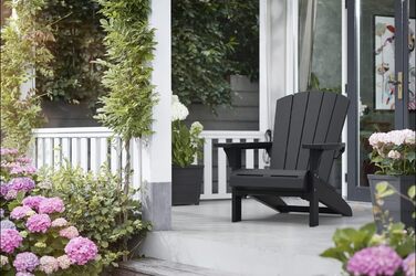 Стілець Keter Adirondack Allibert Troy пластиковий для саду і тераси, антрацит, 93x81x96.5 см, вуличний, стійкий до погодних умов