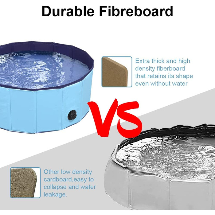 Басейн для собак Басейн для собак Ванна для домашніх тварин Дитячий басейн для домашніх тварин ПВХ нековзний Складний дитячий басейн підходить для всіх типів домашніх тварин (80 x 30 см, синій) 80x30 см Синій
