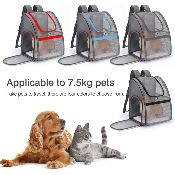 Сумка для перенесення собак PETCUTE дихаюча переноска для маленьких собак легкі рюкзаки для домашніх тварин для кішок складаний похідний рюкзак для активного відпочинку з сітчастими віконними кишенями сірого кольору