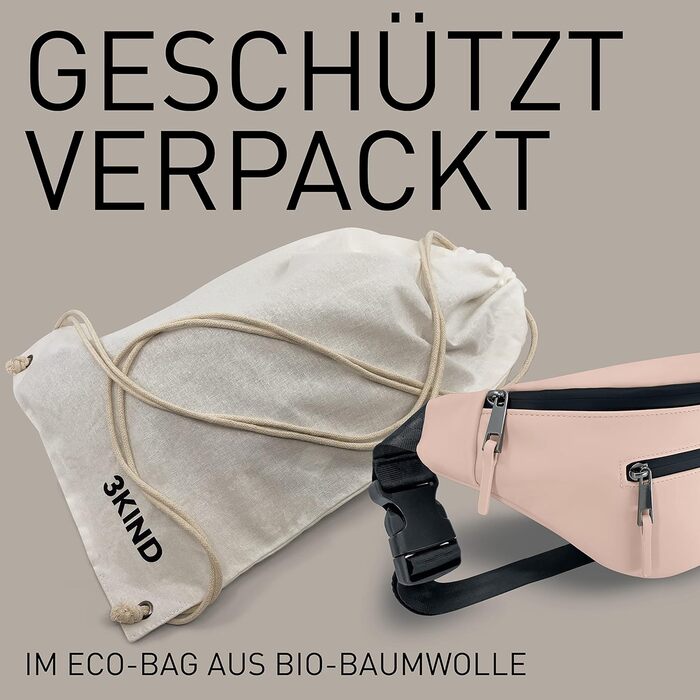 Преміальна поясна сумка та нагрудна сумка для жінок та чоловіків (PU шкіра) - поясна сумка та сумка через плече Високоякісна сумка для відпочинку, спорту та подорожей - Стильна, елегантна сумка через плече та слінг (1.2 л) (рожева), 3KIND -