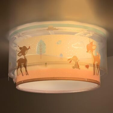 Стельовий світильник Dalber дитяча кімната, стельовий світильник для дітей Loving Deer олені тварини рожевий, 61276, E27