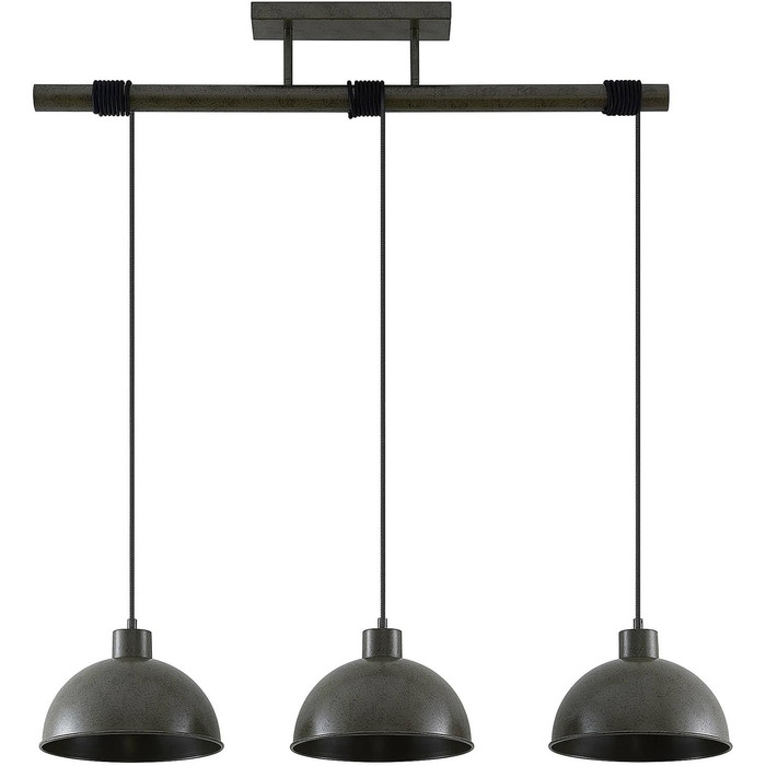 Підвісний світильник Lindby 'Jorek (ретро, вінтаж, антик) чорного кольору з металу для вітальні та їдальні (3 полум'я, E27) - стельовий світильник, обідній настільний світильник, підвісний світильник, підвісний світильник, підвісний світильник, світильник
