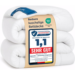 Ковдра BEDSURE 135x200 см - чотирисезонна, для алергіків, біла, 300 GSM, Oeko-Tex сертифікат