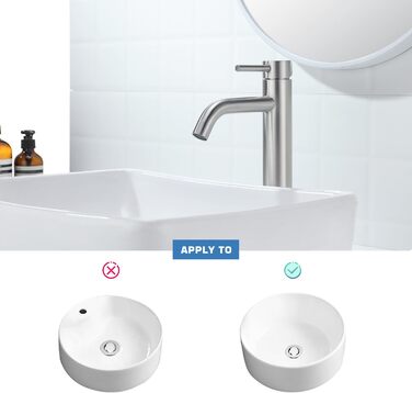 Змішувач для умивальника Decaura, хром, нержавіюча сталь, однорідний, висота виливу 250 мм, для накладної раковини