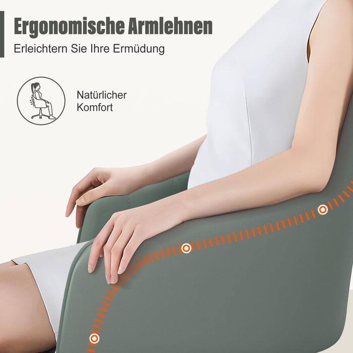 Крісло для робочого столу Daccormax, крісло для туалетного столика, обертове крісло до 150 кг, офісне крісло з регулюванням висоти, крісло для дому з м'якою оксамитовою оббивкою, комфортне для робочого кабінету, спальні, офісу, рожеве (темно-зелене)