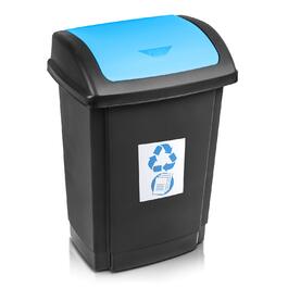 Пластиковий сміттєвий бак з відкидною кришкою, сміттєвий бак для переробки відходів, сміттєвий бак об'ємом 25 л (Жовтий / Чорний)