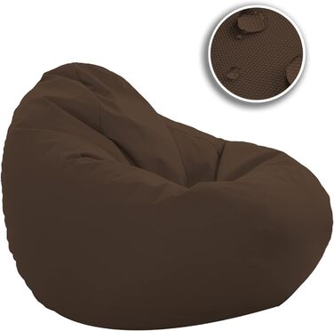 Подушка для підлоги Beanbag XXL для дорослих і дітей - підходить для ігор або відпочинку - в приміщенні та на вулиці, оскільки вона водонепроникна - з намистинами EPS, колір коричневий, розмір XL