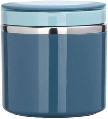 Термальний контейнер для харчових продуктів об'ємом 630 мл / 1000 мл, ємність для підігріву з ручкою, Термос з нержавіючої сталі з кришкою, Термос для ланчу (синій-1000 мл)