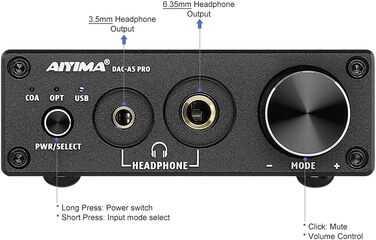 Міні навушники Підсилювач HiFi USB ЦАП 24 біт 192 кГц стерео декодер DC12V, 5 Pro