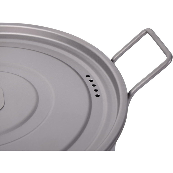 Набір посуду iBasingo Titan для кемпінгу: каструля 1.9L та сковорода 900ml з кришкою. Легкий, портативний, з кришкою, для приготування їжі на відкритому повітрі та вдома. Ti2057C