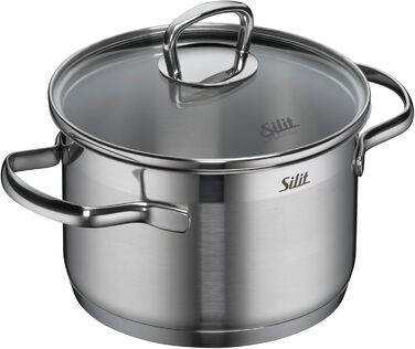 Набір каструль Silit Toskana Induktion 4-каструль, нержавіюча сталь, з кришкою з термоскла, не має покриття