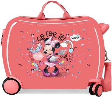 Дитяча валіза Disney Minnie Lovin Life, рожева, 50 x 39 x 20 см, жорстка комбінована застібка з ABS, 34 л, 1,8 кг, 4 колеса, ручна поклажа, рожева, дитяча валіза