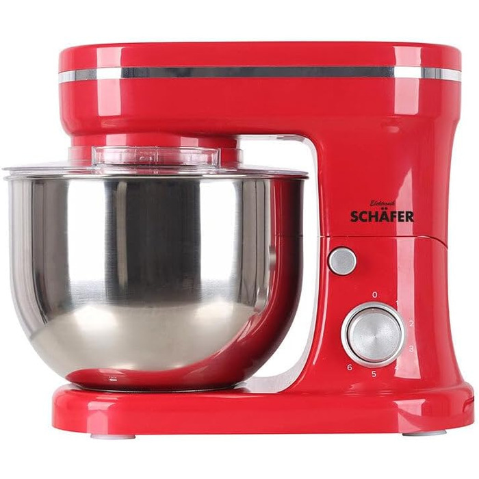 Кухонна машина Schäfer 1200 Вт з міксером та для замісу тіста, червона