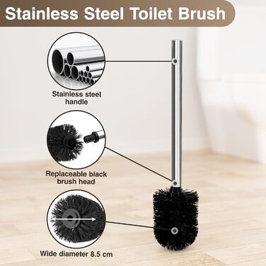 Тримач туалетного паперу настільний срібний з щіткою - набір для ванної кімнати