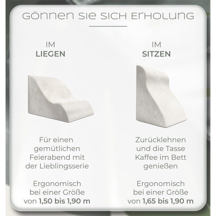 Ергономічна подушка для читання в ліжко та диван – зручна подушка для спини з Memory Foam – підходить як подушка при рефлюксі, клиновидна подушка для ліжка, подушка для спини в ліжку та сидячи, подушка для дивана, кістка для читання ВІДМІННО БІЛА