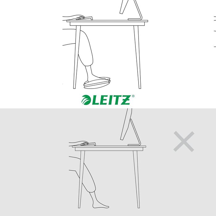 Підставка для ніг Leitz Ergo Cosy, сіра, для офісу, з підставкою для зап'ястя, сіра, 53710089