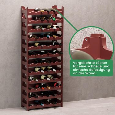 Стелаж для вина ARTECSIS на 72 пляшки, коричневий, з пластику, модульний, для ресторанів та барів