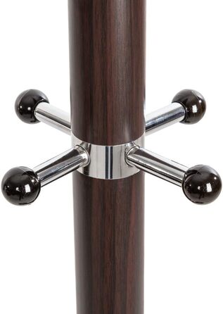 Тектайк Вішалка для одягу на металевій ніжці з важкою основою, 170 см, різні кольори (чорно-коричневий)