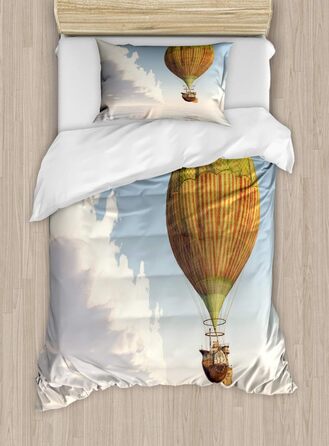 Набір підковдр Двоспальне ліжко, смугаста повітряна куля, м'яка форма Найвища якість Підковдра з 2 предметів з 1 наволочкою, 170 x 220 см - 75 x 50 см, багатобарвний
