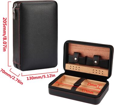 Ручний виготовлений цигарковий вологомір, портативний шкіряний кедр, набір для цигарок для подорожей, кедрове цигаркове футляру для 4 цигарок, аксесуари для цигарок