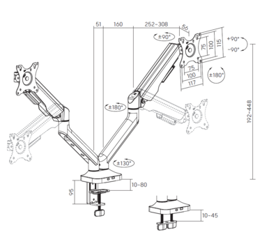 Настільне кріплення для монітора OfficePro MA442W