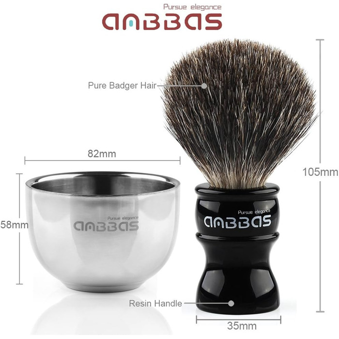 Чоловічий подарунковий набір Anbbas Щітка для гоління та стакан для гоління (чорний)