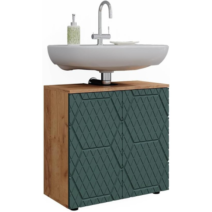 Підставка під раковину Vicco Grün/Goldkraft Eiche Irma, 60x59x30 см - шафка для ванної кімнати, 60 см