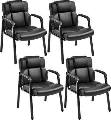 Крісла для офісу та конференцій Yaheetech (4 шт.) - чорні, без роликів