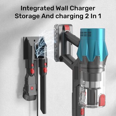 Bergxperten Orizom: Бездротовий пилосос з автовиявленням пилу, 60 хв роботи, 550 Вт, для килимів та твердих поверхонь, видалення шерсті тварин, без мішка (Блакитний)