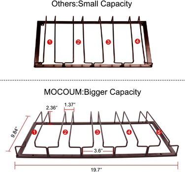 Підставка для келихів з дроту під шафу MOCOUM, 5 рядів, коричнева
