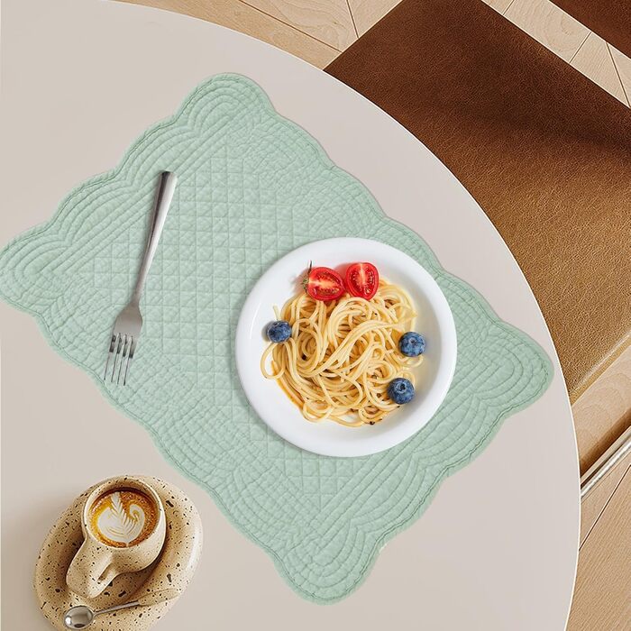 Підставки під тарілки MABOZOO, 6 шт., бавовна, миючіся, для кухні та обіднього столу, зелені