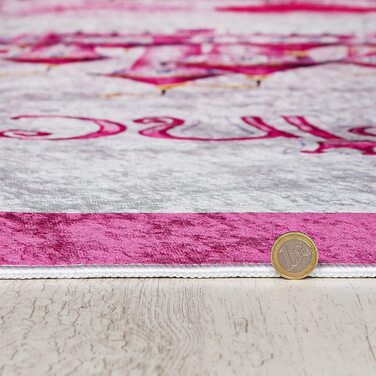 Килимок для дитячої кімнати в Мазовії нековзний - можна прати при температурі до 30 градусів-Дитячий килим з коротким ворсом для балерини килим для дитячої кімнати-ЕКО-текстильні килими для дівчаток рожевий рожевий (140 х 200 см, рожевий рожевий / 38890)