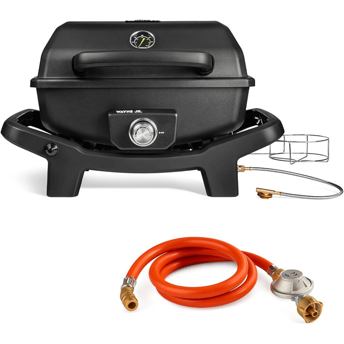 Rollwagen для газового гриля Wayne від BURNHARD®: міцна сталева рама, пластикові столики, адаптер для газового балону