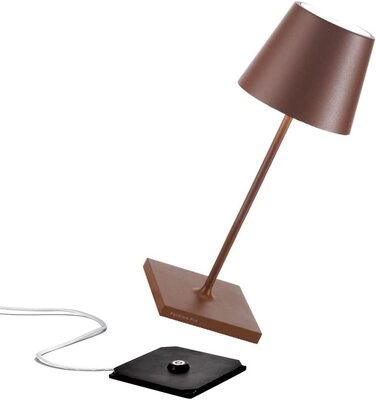 Zafferano Poldina Pro Mini: Бездротова LED-лампа для дому та вулиці, білий колір, сенсорне керування, 30 см, з зарядним пристроєм