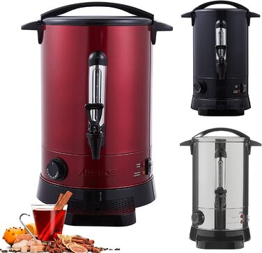 Електричний глінтвейнер Arebos 950 Вт | Дозатор гарячих напоїв, 6,8 л | З піддоном, краном, термостатом та захистом від перегріву | Регулювання температури 30-110°C