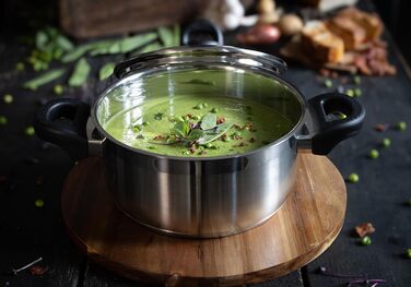 Каструля Fleischtopf 24 см, серія Turmalin, індукційна, з нержавіючої сталі, з мірною шкалою та системою дозування олії