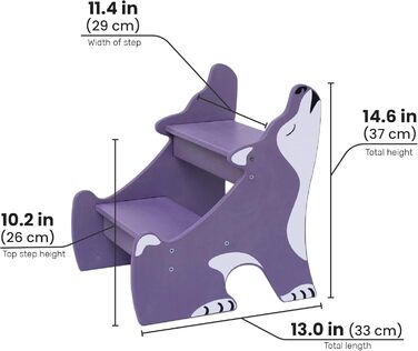 Дитячий тритухомір Wild Kids з дерева, 2 сходинки, для ванної кімнати, фіолетовий (Montessori)