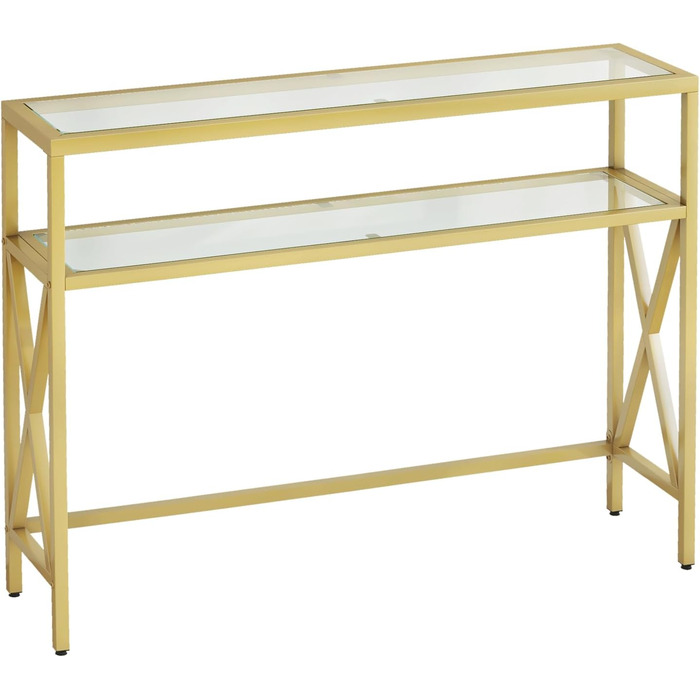 Консольний столик YMYNY з загартованим склом, золотий, 101x25x80.5 см (HGD007G)