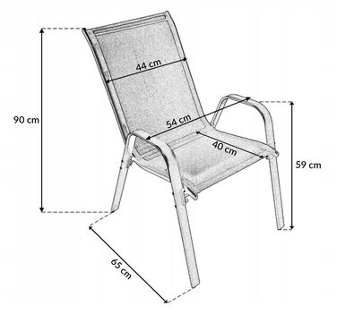 Комплект садових меблів із металу Kontrast, чорний, 3 предмети