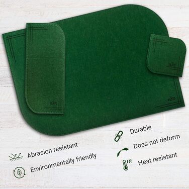 Набір килимків на стіл VILSTO, 18 шт., миючі, для посуду, столових приборів, декор кухні та столу, лісовий зелений