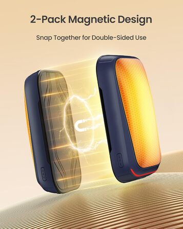 Електричний грілка для рук Gaiatop 2 шт. з магнітом, 4000mAh, USB, багаторазовий, швидкий нагрів 3s, 3 режими, компактний, для рукавичок, подарунок для чоловіків та жінок (блакитний)